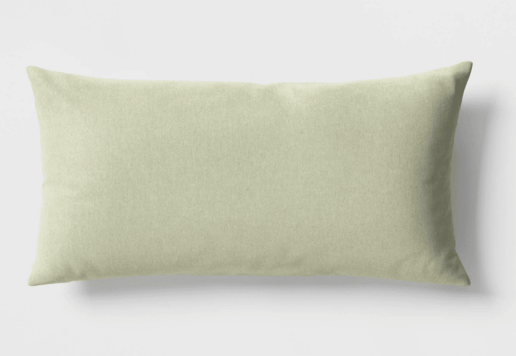 light green lumbar outdoor throw pillow